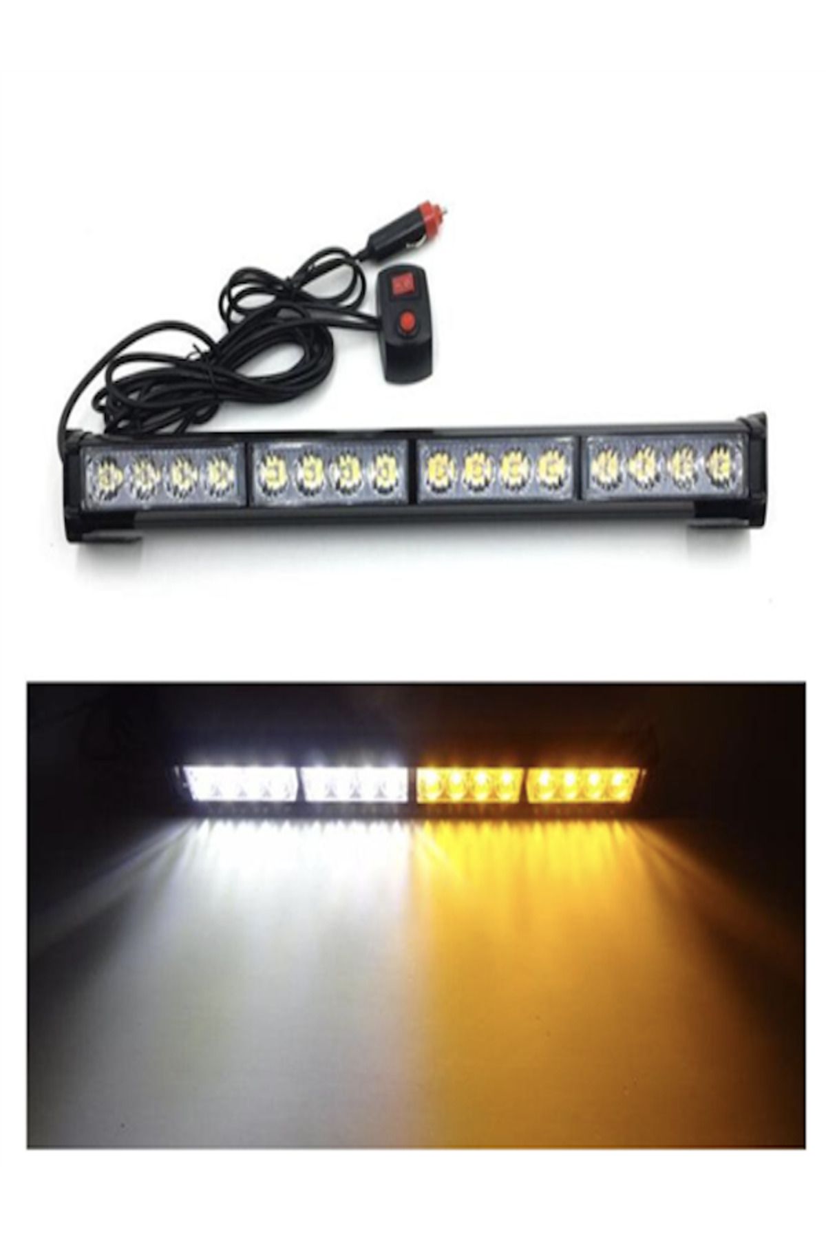 Tepe%20Led%20Bar%20Çakarlı%20Off%20Road%2012-36v%2046cm%20Sarı-Beyaz%20Metal%20Gövde